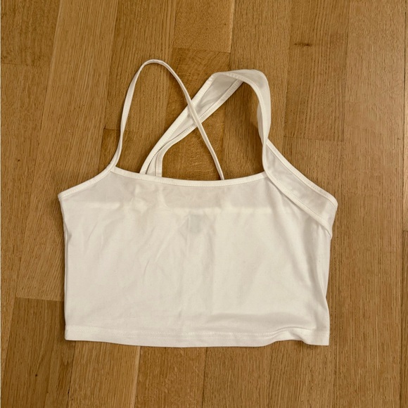White Strappy Crop Top - Picture 1 of 5